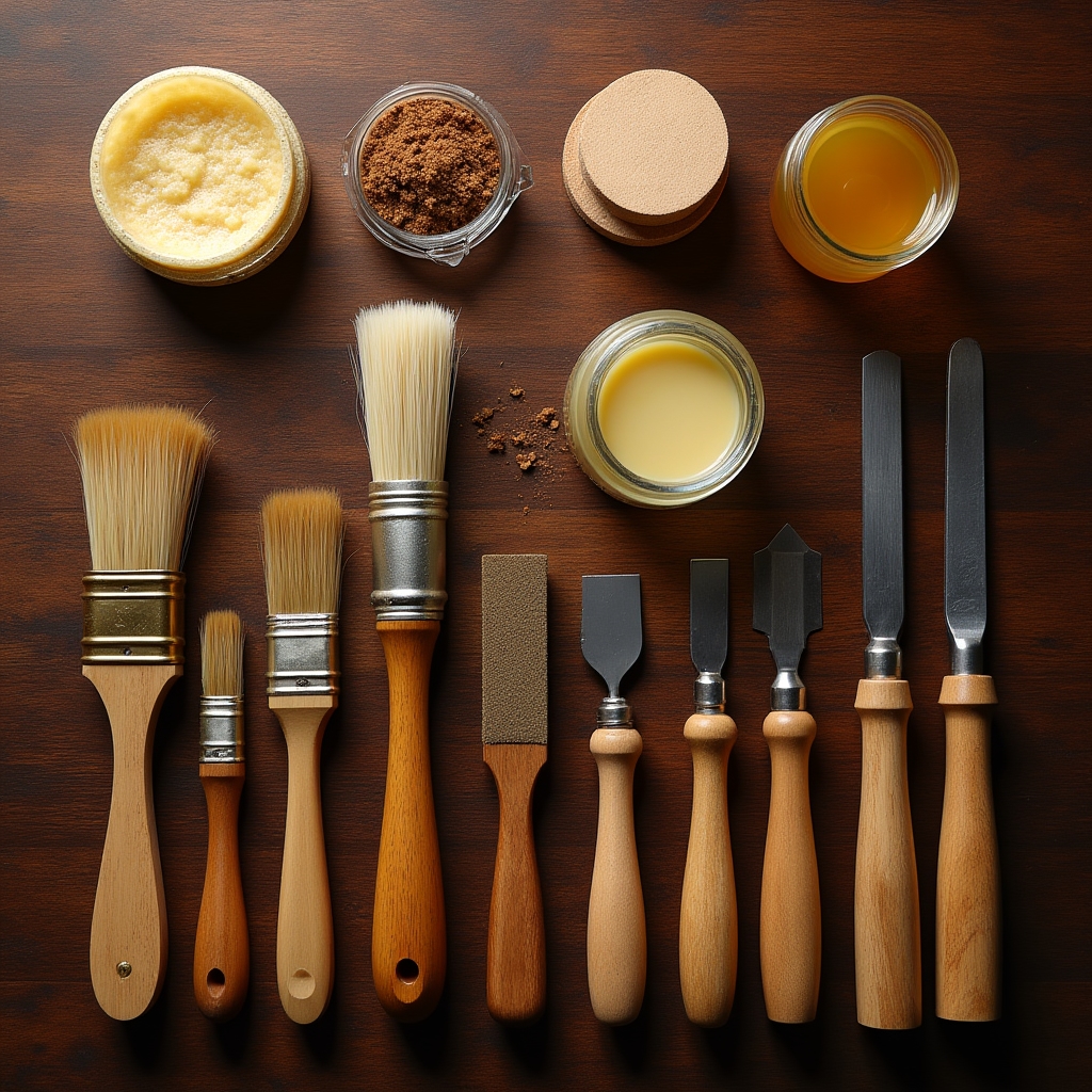 Attrezzatura professionale per il restauro di mobili antichi